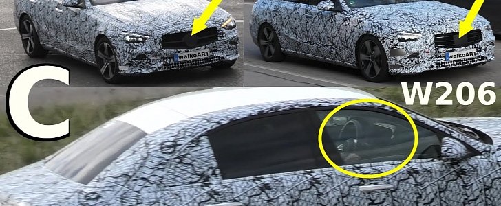 2022 Mercedes C-Class Shows Two Grille Designs, New Interior in Spy Video
