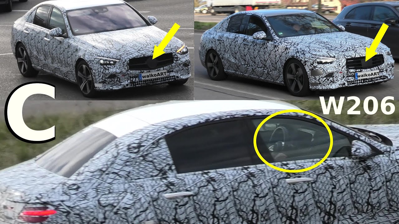 22 Mercedes Benz C Class Shows Two Grille Designs New Interior In Spy Video Autoevolution