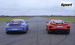 2022 Porsche 911 GT3 vs. C8 Corvette Drag Race Concludes With Obvious Winner