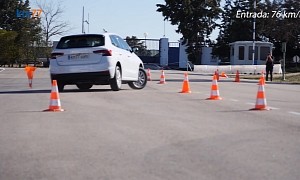 2022 Skoda Fabia Moose Test Ends With Traffic Cone Carnage