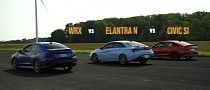 2022 Subaru WRX Drag Races Hyundai Elantra N, Honda Civic Si, Loses Every Time