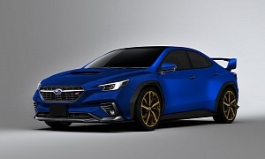 2022 Subaru WRX STI Rendered With Levorg Front Fascia, Viziv Concept Rear End