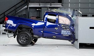 2022 Toyota Tacoma Extended Cab Earns Marginal Rating in 40-MPH Crash Test
