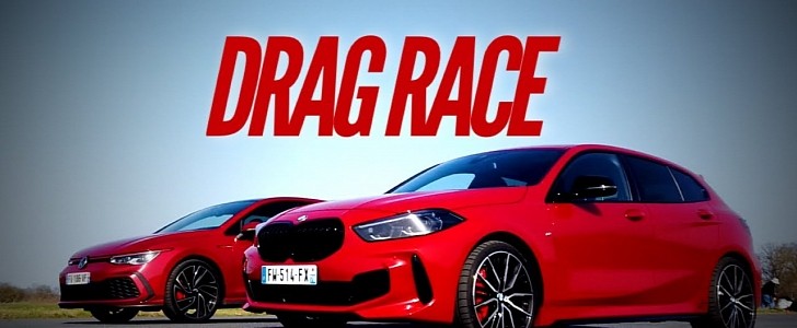 2022 Volkswagen Golf 8 GTI Gets Destroyed by BMW 128ti in Drag Races