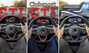 2022 Volkswagen Golf R vs GTI Clubsport vs GTI: Autobahn Acceleration Battle