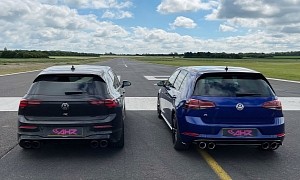 2022 Volkswagen Golf R Drag Races Tuned Golf 7.5 R, the Gap Is Confusing