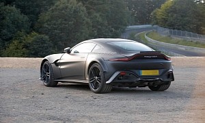 2023 Aston Martin V12 Vantage Spied With Central Exhaust System, Debut Imminent