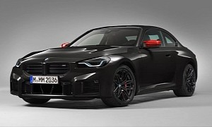 2023 BMW M2 Gets First Virtual Redesign, Mixes Black Styling With Crimson Trim