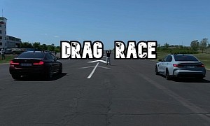 2023 BMW M3 Competition Drag Races M5 Competition, Puts Up a Good Fight