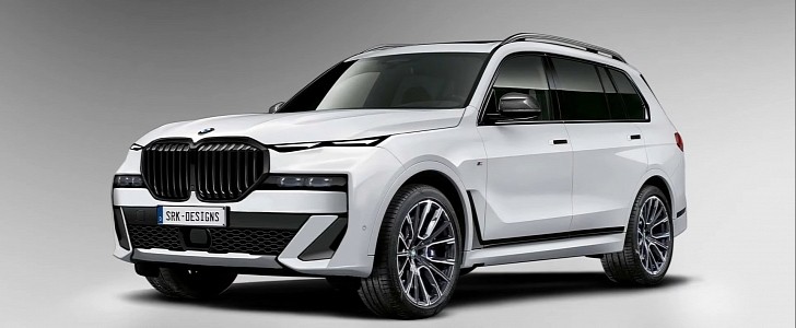 2023 BMW X7 M unofficial LCI Concept XM rendering by SRK Designs 