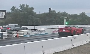 2023 Chevy Corvette Z51 Drags Tuned GR Supra; Someone Takes a Nice Little Beating