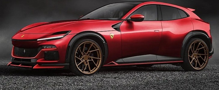 2023 Ferrari Purosangue body kit rendering by ildar_project