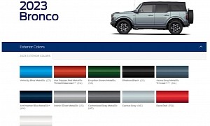 2023 Ford Bronco Exterior Color Palette Welcomes Antimatter Blue and Azure Gray