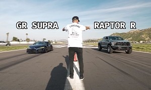 2023 Ford F-150 Raptor R Drag Races Tuned Toyota GR Supra, Prepare to Be Surprised
