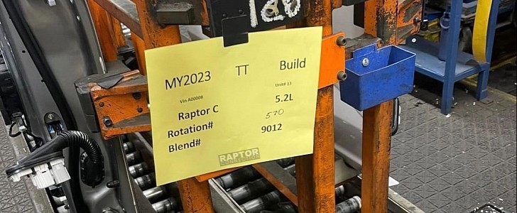 2023 Ford F-150 Raptor R build rotation sheet photo (not confirmed by Ford)