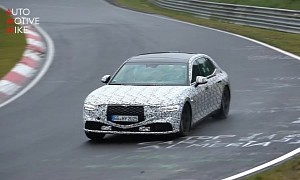 2023 Genesis G90 Spied Lapping the Nurburgring in the Wet
