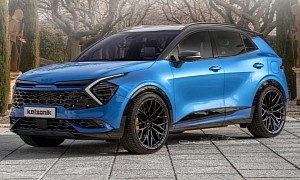 2023 Kia Sportage With CGI “Shadow Line” Squatters on Large Aftermarket Wheels