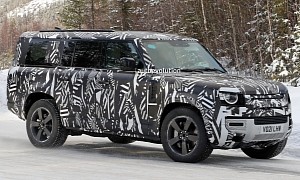 2023 Land Rover Defender 130 Caught Stretching Its Legs, Might Have Seating for Eight