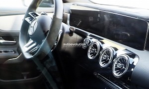2023 Mercedes-AMG A 45 Spied With Upgraded Interior, Is That a Touchscreen MBUX?
