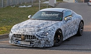 2023 Mercedes-AMG GT Prototype Spied Near the Nurburgring in Full Camouflage