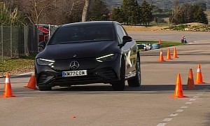 2023 Mercedes EQE Is 'Surprisingly' Nimble in the Moose Test (for a 5,000 Lbs. Sedan)