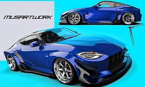 2023 Nissan Z Adopts Widebody Threads, Turns Into a Virtually Slammed TE37 Hoot