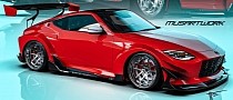 2023 Nissan Z Hides Widebody Traits in Plain Crimson Sight, It's a CGI Drift Queen