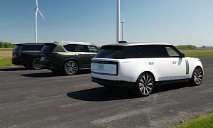 2023 Range Rover Drag Races Cadillac Escalade and Lexus LX, German V8 Muscle Prevails