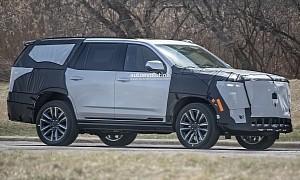 2024 Cadillac Escalade Going Under the Knife, Thick Camo Hides New Front and Rear Ends