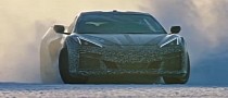 2024 Chevrolet Corvette E-Ray Does Four-Wheel Drifts in the Snow, Rumored With 600 HP