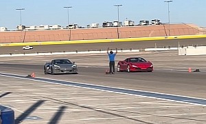 2024 Chevy Corvette E-Ray Drags Ferrari F8 to 60 MPH, Someone Gets Baked 'n Smoked