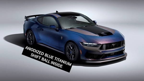 2024 Ford Mustang Dark Horse painted in color-shifting Blue Ember