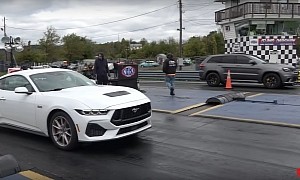 2024 Ford Mustang GT Drag Races Jeep Grand Cherokee Trackhawk – It's Bullying 101!