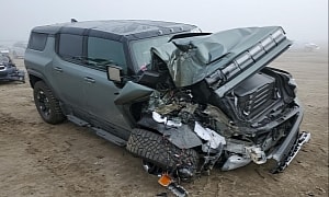 2024 Hummer EV Ends Up on Salvage Car Market, Only Duct Tape Can Keep It Together