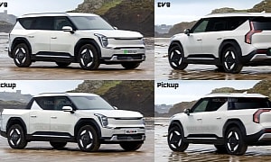 2024 Kia EV9 Three-Row Crossover Morphs Into Electric Pickup, See How They CGI-Compare