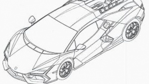 Lamborghini supercar patent drawing