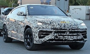 2024 Lamborghini Urus PHEV Spied With Trippy Camo, New Headlights