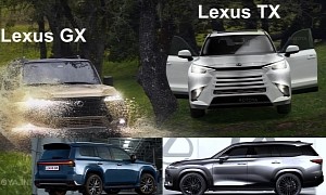 2024 Lexus TX Three-Row 8-Seat CUV and Tough 2024 GX Off-Road SUV Share a Final CGI Reel