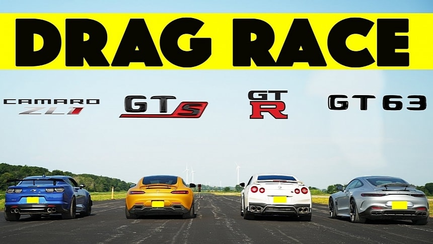 2024 Mercedes-AMG GT 63 vs Nissan GT-R vs AMG GT S vs Camaro ZL1 Drag Race