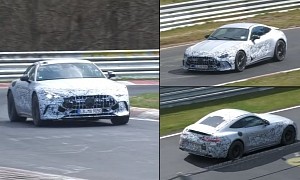 2024 Mercedes-AMG GT Spied Testing at the Nurburgring, PHEV V8 Could Get 831 HP