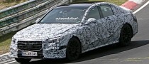 2024 Mercedes-Benz E-Class Spied at the Nurburgring Nibbling on Apexes