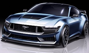 2024 Mustang Dark Horse Sketches Show Aggressive Design for Track-Focused Beast