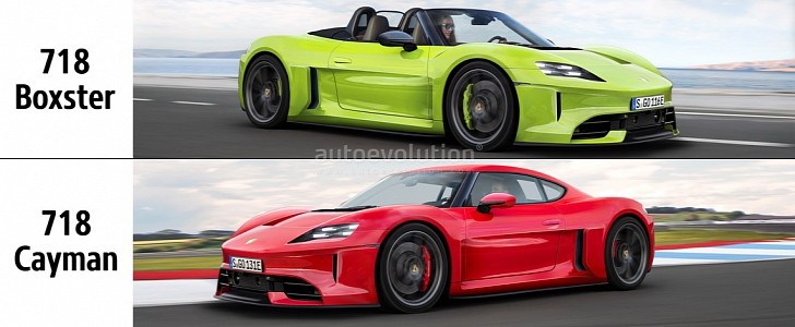 2024 Porsche 718 Boxster and 718 Cayman renderings