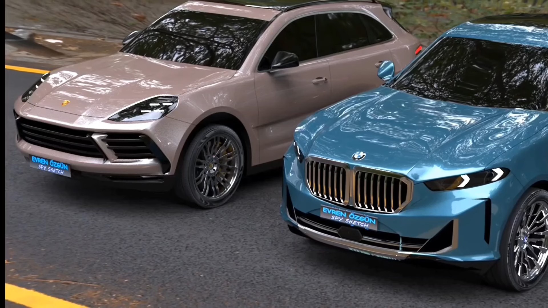 photo of 2024 Porsche Cayenne Meets 2024 BMW X5 in CGI Battle of Subtly Refreshed SUVs image
