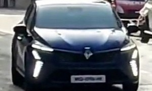 2024 Renault Clio Spills the Beans on Its Design, Caught Chasing Mercedes Camera Car