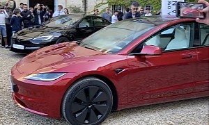 2024 Tesla Model 3 Lands in Europe, Unveiling Takes Place at a French Chateau