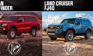 2024 Toyota Land Cruiser 'FJ40' and 2-Door Nissan Pathfinder Meet in Fantasy Land