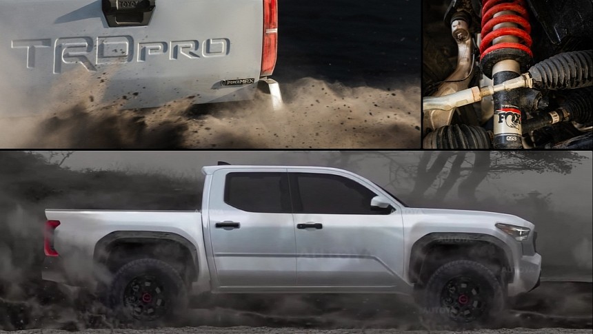 2024 Toyota Tacoma TRD Pro teasers and AutoYa rendering