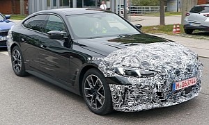 2025 BMW i4 LCI Prototype Reveals New Headlight Design, Old Kidney Grille