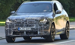 2025 BMW X3 Hides Red Finish Beneath Trippy Camo During Road Testing